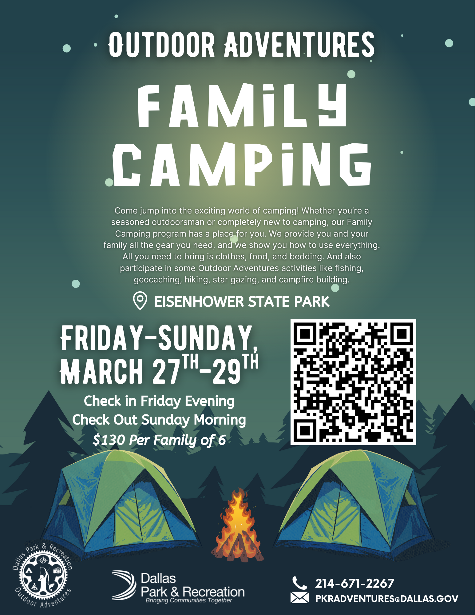 Family Camping March 2026 Flyer