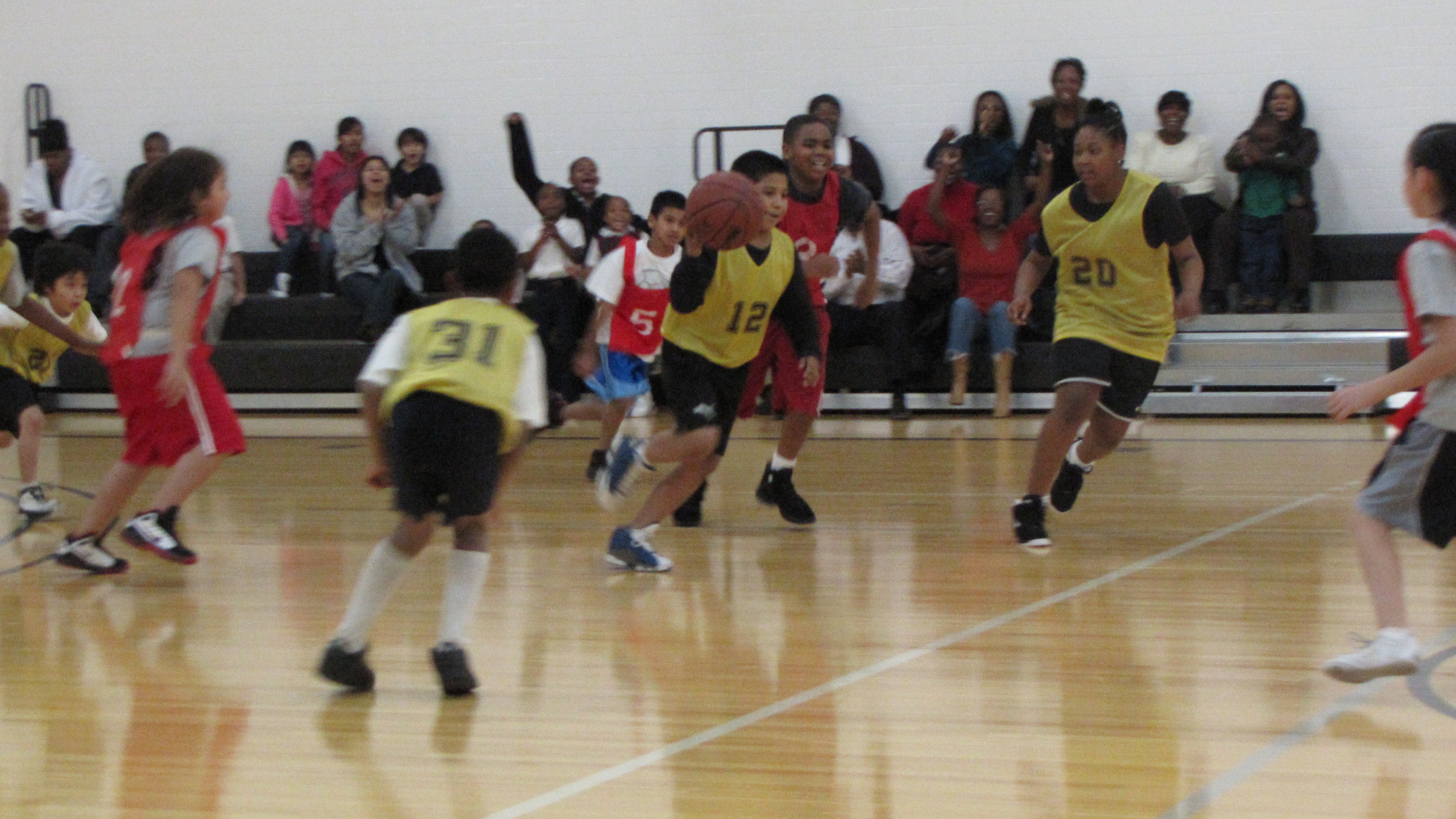 Kids playing basketball